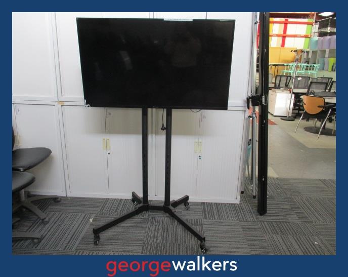 PR5997 Black Panasonic 49" TV on Mobile Media Stand - George Walkers Office Furniture Megastore