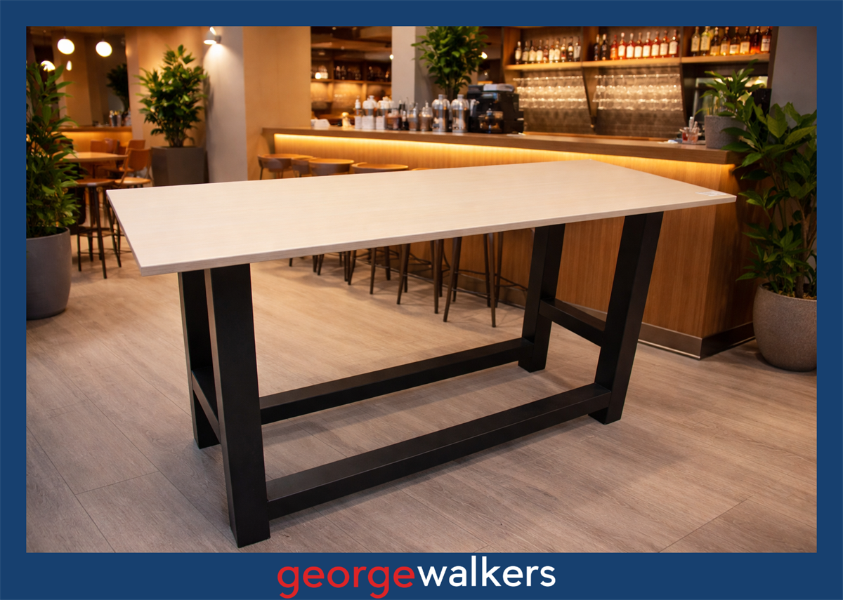 PR6563 Whitewashed Melteca Bar Leaner Meeting Table