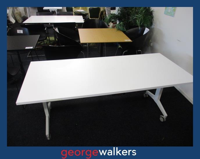 Flip table - Mobile meeting table - White - 1.8m - RRP $1,300+ - PR7036