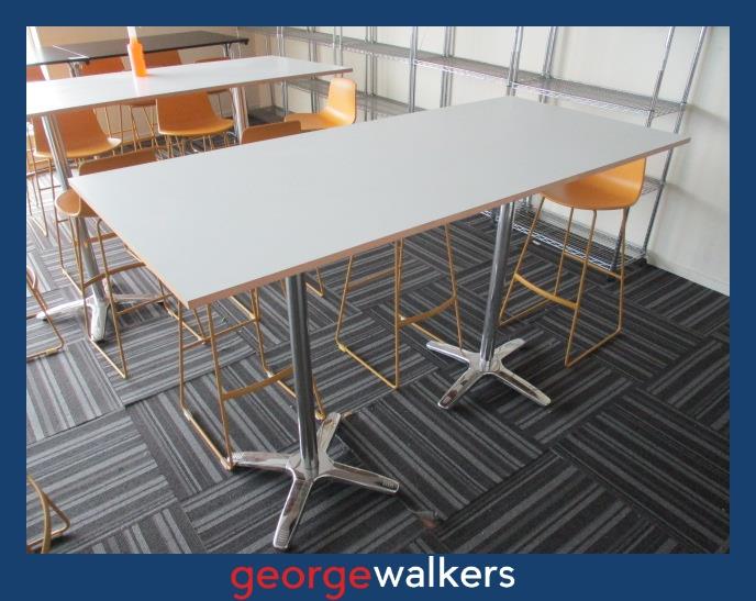 PR6304 White Bar Leaner Height Meeting Table - George Walkers Office Furniture Megastore
