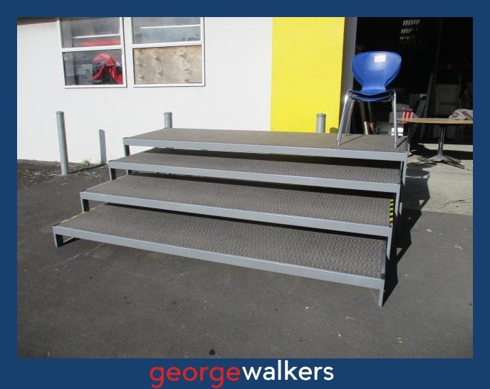 PR5246 - Grey Heavy Duty Tiered Display Shelving - George Walkers Office Furniture Megastore