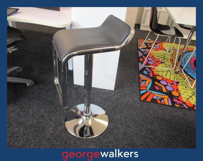 PR6192 Black & Chrome Bar Stool - George Walkers Office Furniture Megastore