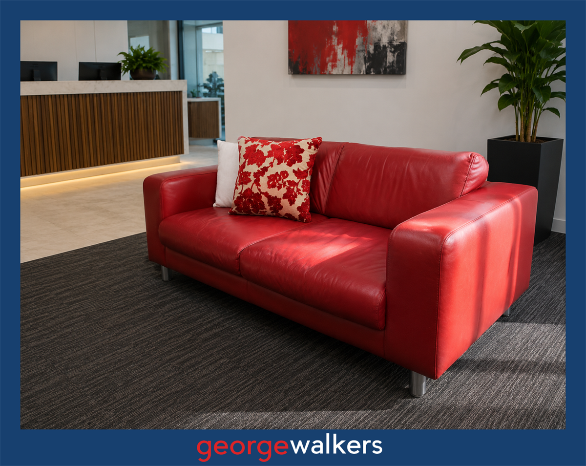 PR5300 - Red Freedom Furniture Leather Couch - George Walkers Office Furniture Megastore