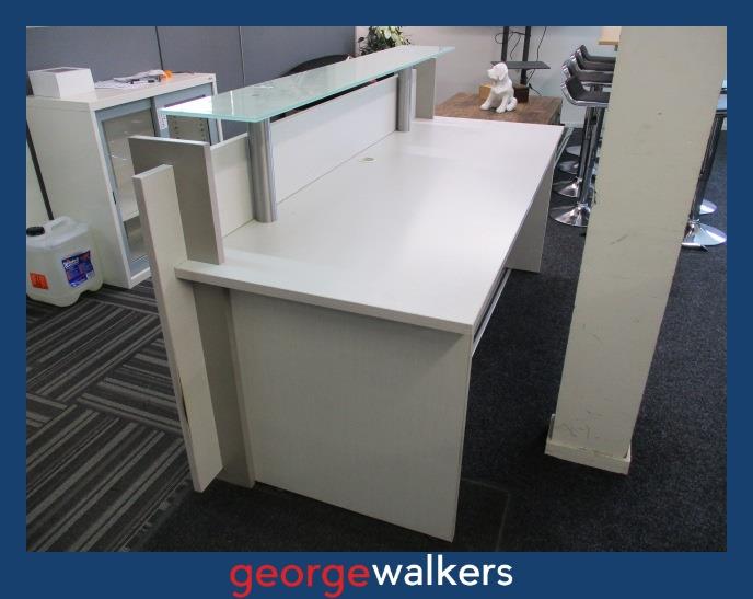 PR6368 Silver Strata Reception Desk - George Walkers Office Furniture Megastore