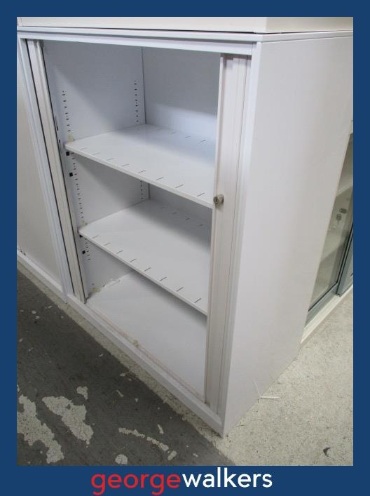 PR6407 White Melteca Tambour Storage