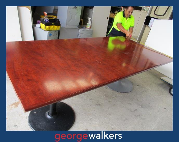 SM10 - Mahogany Boardroom Table - George Walkers Office Furniture Megastore