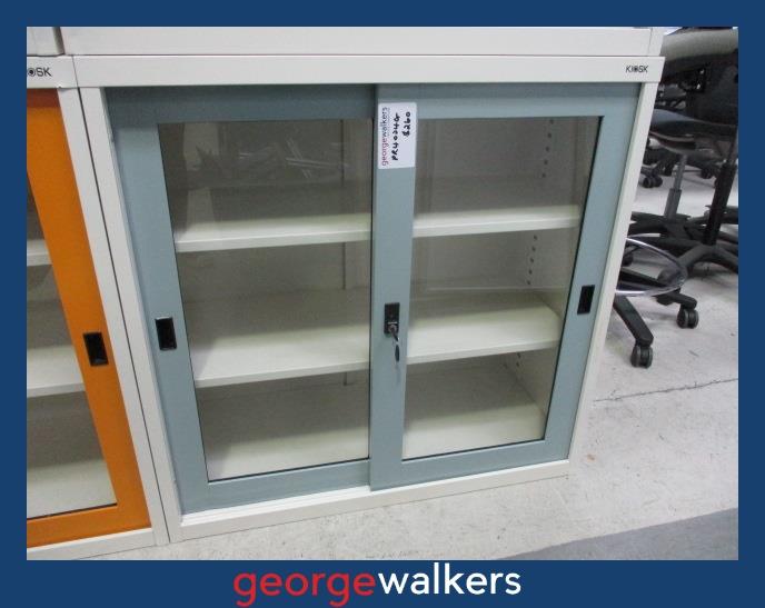 PR4024G - Green/Grey Kiosk Cabinet - George Walkers Office Furniture Megastore