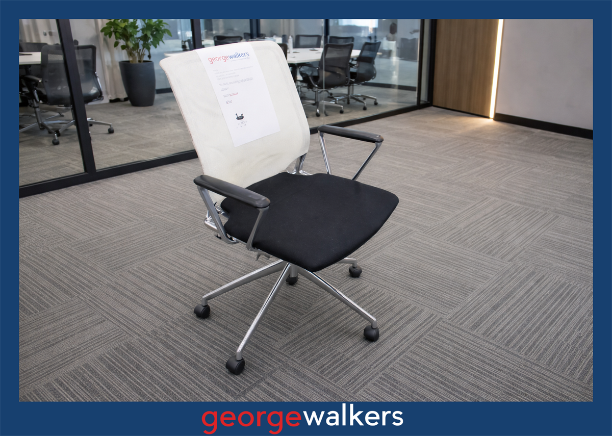 PR6388 White/Black Vitra Meda Boardroom Chair - George Walkers Office Furniture Megastore