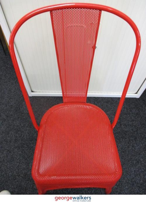 Bistro Type Metal Chair Red