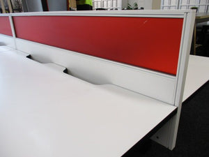 1800mm Desk Partition Red/White