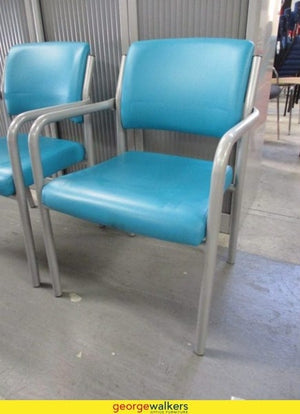 Medical Clinic Reception Chair With Arms - Turquoise