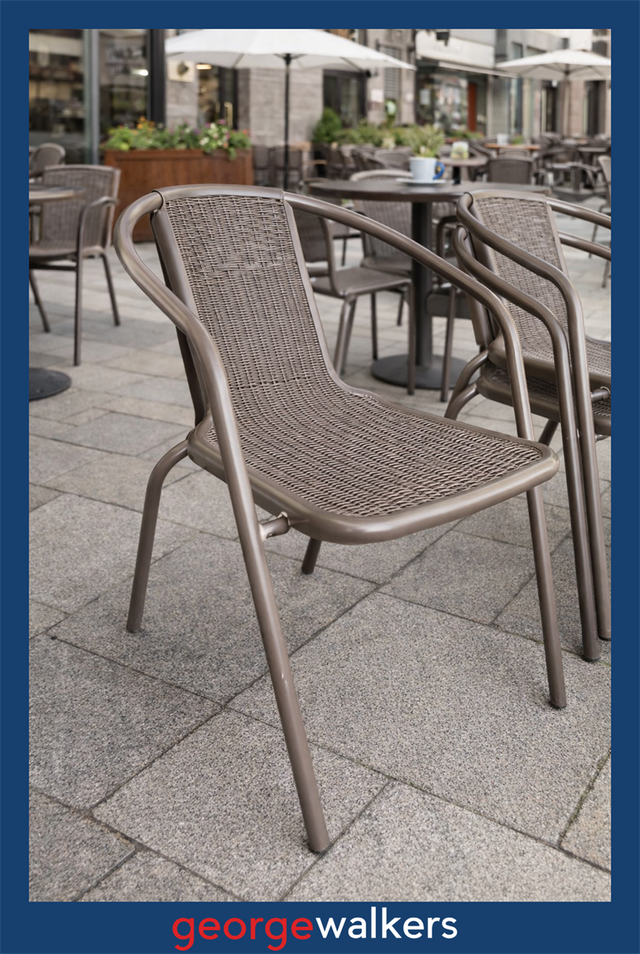 PR6513  Brown Outdoor Cafe Chairs - George Walkers Office Furniture Megastore