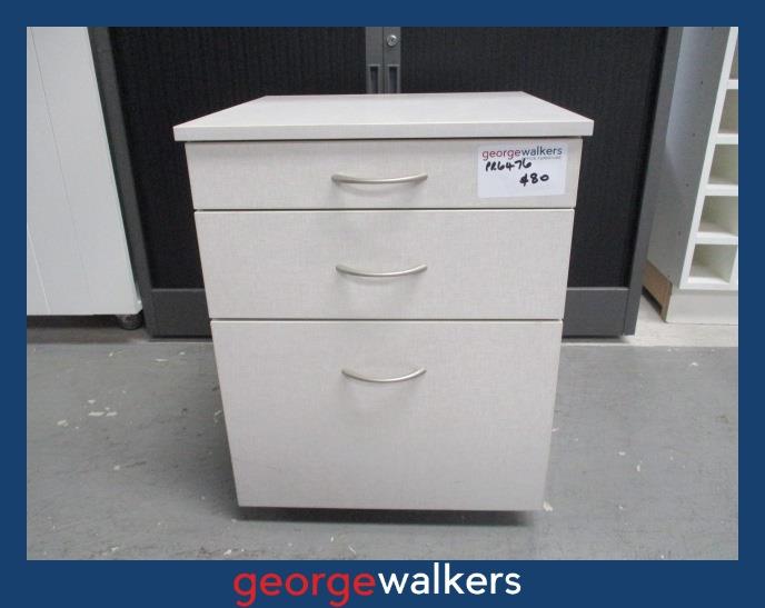 PR6476  Linen-Pattern Melteca  3 Drawer Mobile - George Walkers Office Furniture Megastore