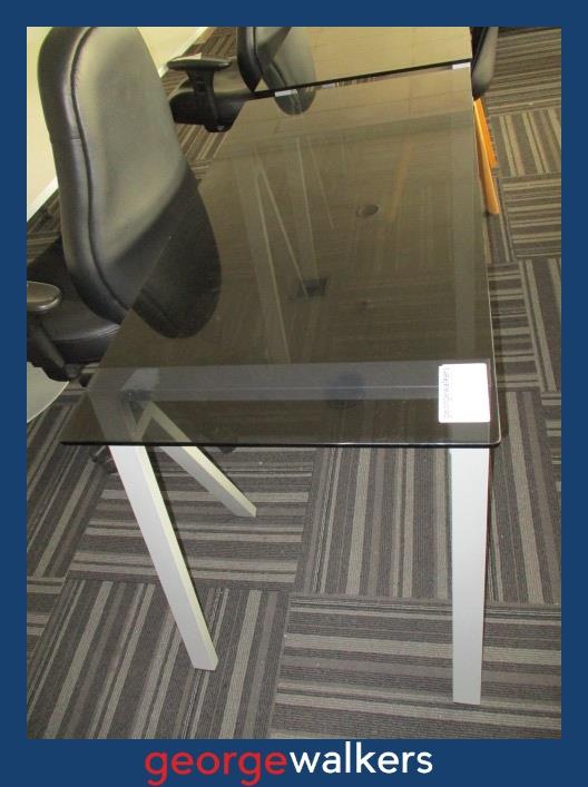 PR6305  Black Glass  Trestle Table - George Walkers Office Furniture Megastore