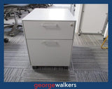 PR6338  White  Metal 2 Drawer Mobile - George Walkers Office Furniture Megastore