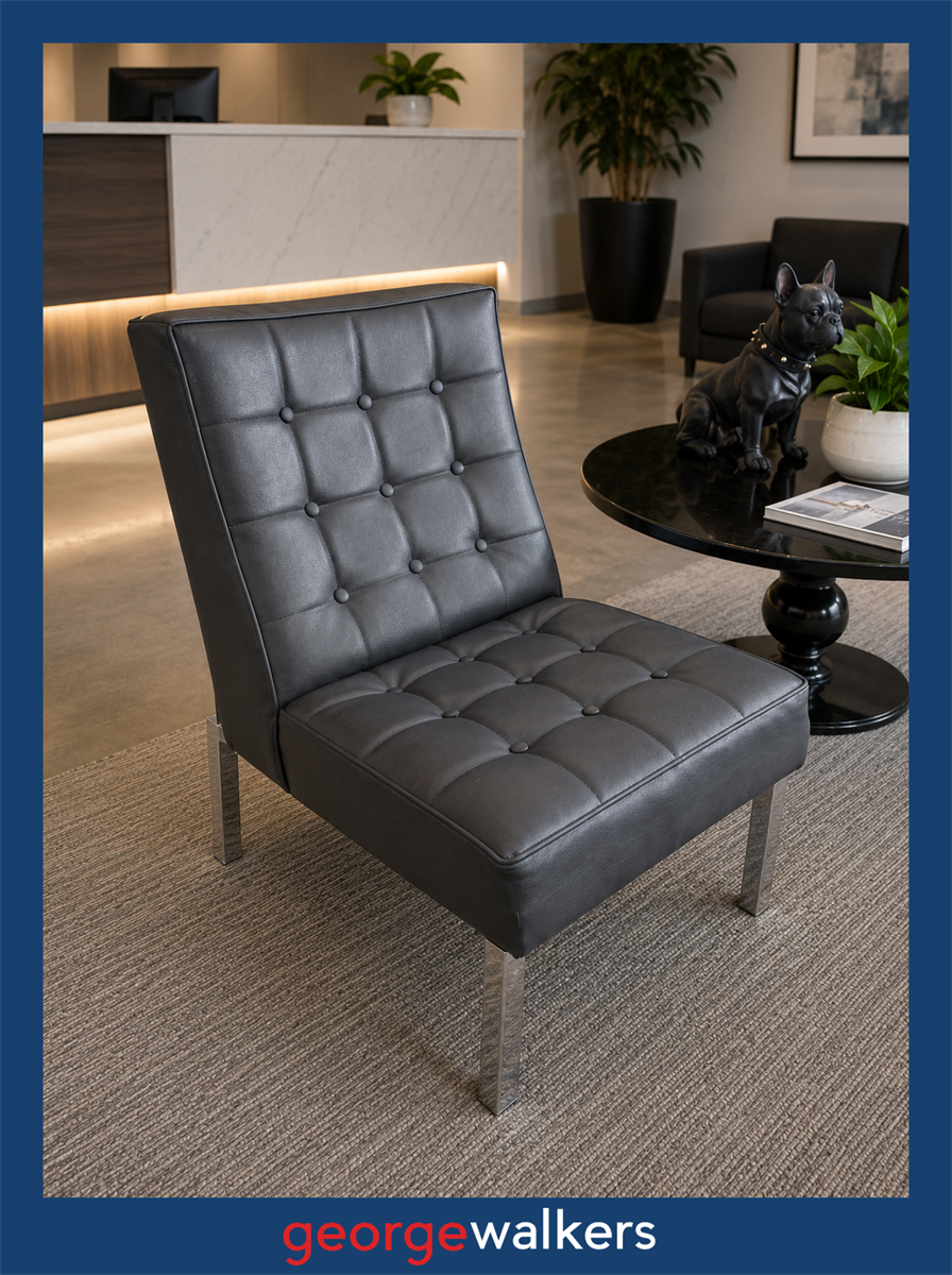 CHAIR – RECEPTION – BUTTON BACK – BLACK – PR6827