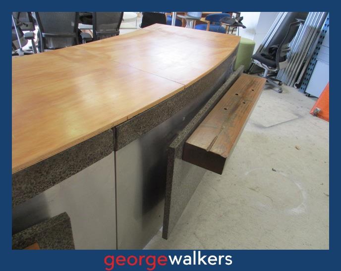 PR6519  Concrete  4M  Reception Counter - George Walkers Office Furniture Megastore