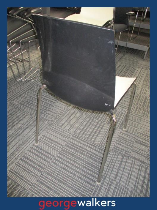 PR5523 - Black/White  Stackable Chair - George Walkers Office Furniture Megastore
