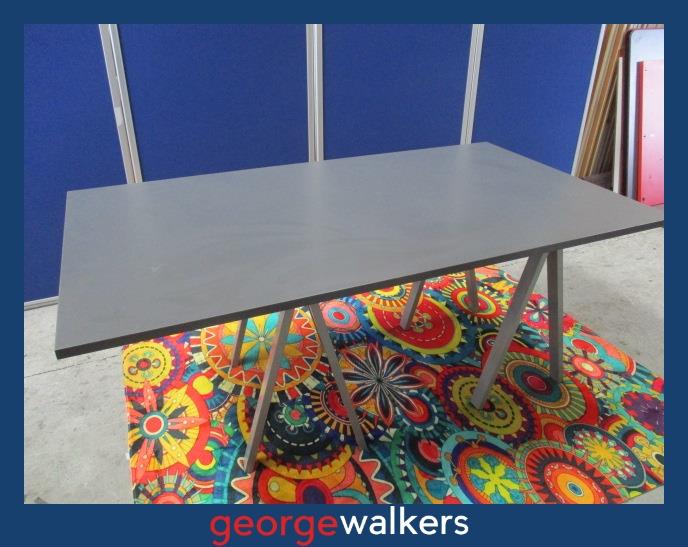 PR6204  Grey Melteca  Trestle Table - George Walkers Office Furniture Megastore
