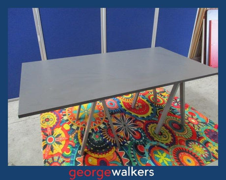 PR6204  Grey Melteca  Trestle Table - George Walkers Office Furniture Megastore