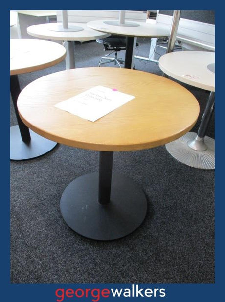 PR5447 - American Ash/Matte Black  Round Table - George Walkers Office Furniture Megastore