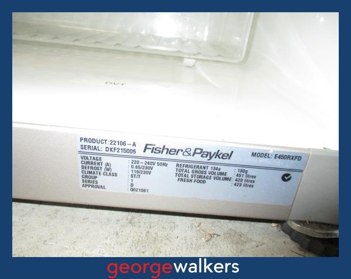 PR6121 Fisher & Paykel Stainless Steel Fridge (Model: E450RXFD) - George Walkers Office Furniture Megastore