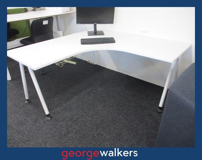 PR5759  White  Corner Workstation - George Walkers Office Furniture Megastore