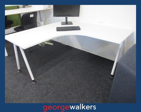 PR5759  White  Corner Workstation - George Walkers Office Furniture Megastore