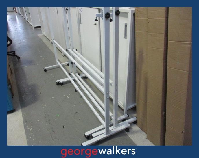 PR6038  White  Metal Whiteboard Stand - George Walkers Office Furniture Megastore