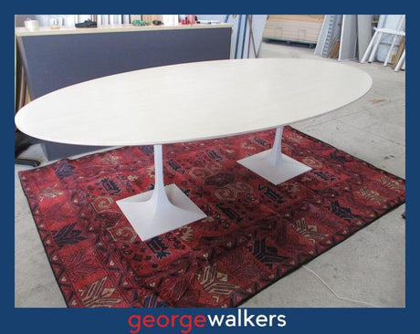 PR6267  Maple Gaber Oval Boardroom Meeting Table 2.4M - George Walkers Office Furniture Megastore
