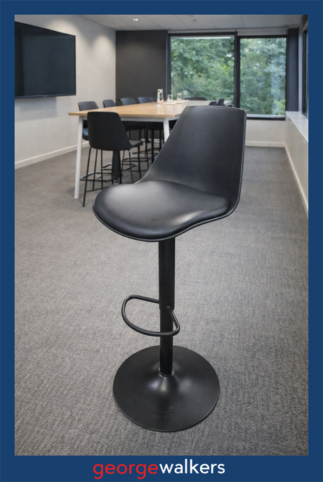 PR6644  Black  Modern Barstool (Gas Lift) - George Walkers Office Furniture Megastore