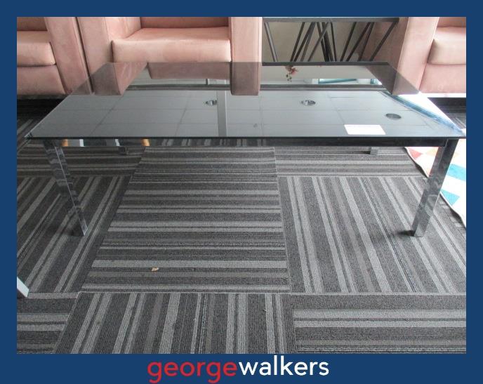PR6303  Black Glass  Coffee Table - George Walkers Office Furniture Megastore
