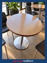 Cafe table - Commercial - Woodgrain - Chrome pedestal - PR7062