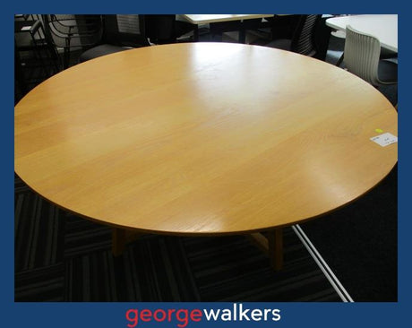 PR5789  Woodgrain  Round Meeting Table - George Walkers Office Furniture Megastore