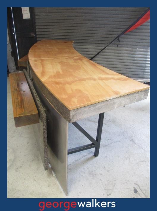 PR6519  Concrete  4M  Reception Counter - George Walkers Office Furniture Megastore