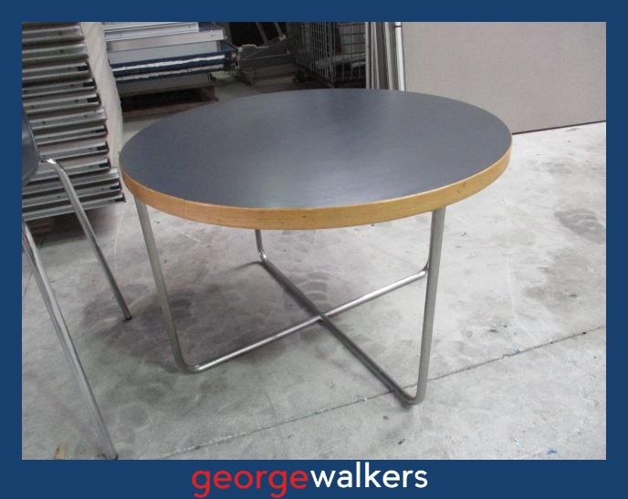 Coffee table - UFL - Round - Chrome cross base - RRP $700+-PR7045
