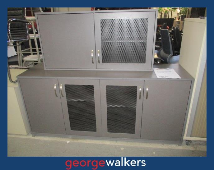 CREDENZA & WALL CABINET – EUROPLAN – CHARCOAL GREY – PR6956