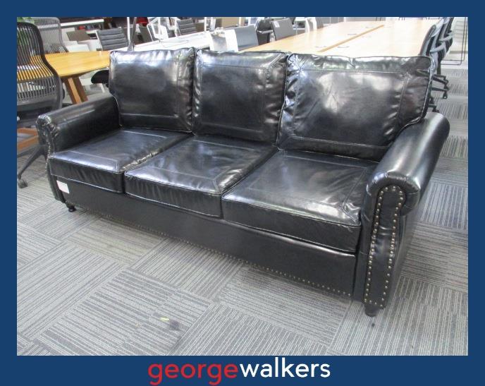 PR6758  High Gloss Black  3 Seater Commercial Couch