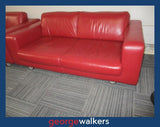 PR5300 - Red Freedom Furniture Leather Couch - George Walkers Office Furniture Megastore