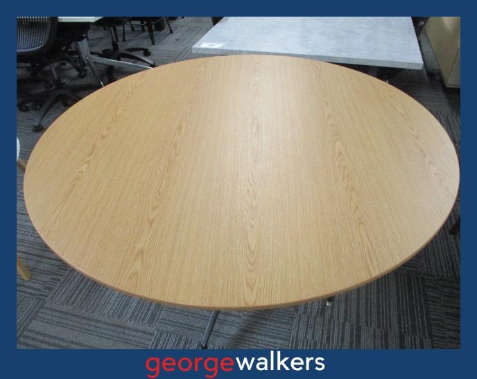 PR6663  Woodgrain  Round Meeting Table 1.2M - George Walkers Office Furniture Megastore