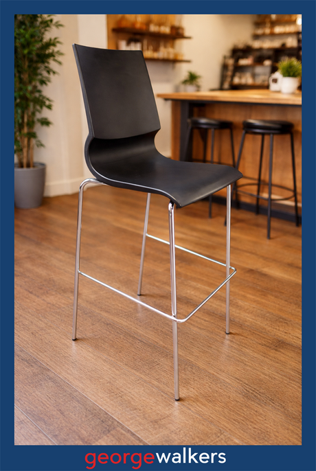 PR6296  Black Ricciolina Barstool - George Walkers Office Furniture Megastore