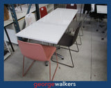 Meeting table - High gloss white - Chrome star bases - 2m - PR7057