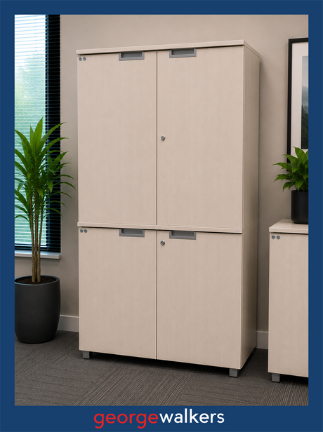 CUPBOARD – COMMERCIAL – MAPLE – 1800MM – PR6846 - George Walkers Office Furniture Megastore