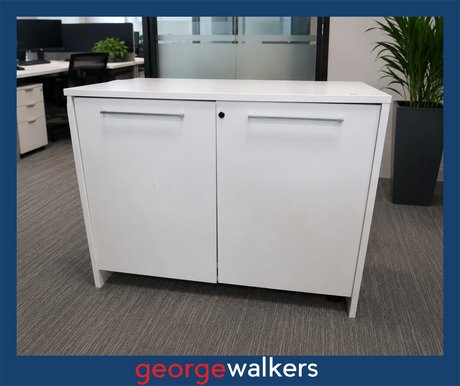 PR6415  White  Storage Cupboard - George Walkers Office Furniture Megastore