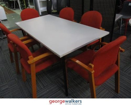 PR5867  Grey  Lunchroom Table + 6 Chairs - George Walkers Office Furniture Megastore
