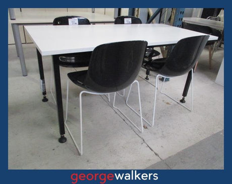 PR6767  White Melteca  Meeting Table 1.6M - George Walkers Office Furniture Megastore