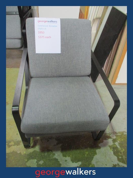 PR5839  Grey  Single Armchair - George Walkers Office Furniture Megastore