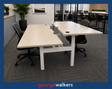 VL1  Maple  2 Person Electric Height Adjustable Pod Desk 1.8M - George Walkers Office Furniture Megastore
