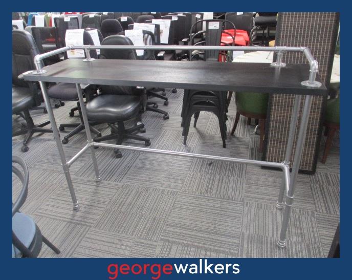 PR6669  Black Woodgrain  Bar Leaner Height Table - George Walkers Office Furniture Megastore