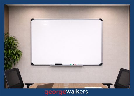 PR6675    Wall Mount Whiteboard with Pen Tray - George Walkers Office Furniture Megastore